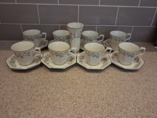 Eternal Beau 8 tea cups and saucers plus a vase