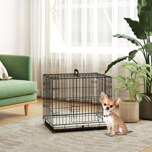 Folding dog crate 2dr - folding,