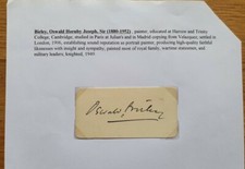 OSWALD BIRLEY Signature Autograph Card 3.5"x2" Royal Painter Churchill
