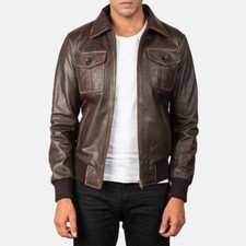 Men's Brown Wax Biker Cafe