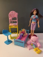 Barbie & Chelsea Doll Accessories Vanity Organiser Bed Chair Pillows Joblot