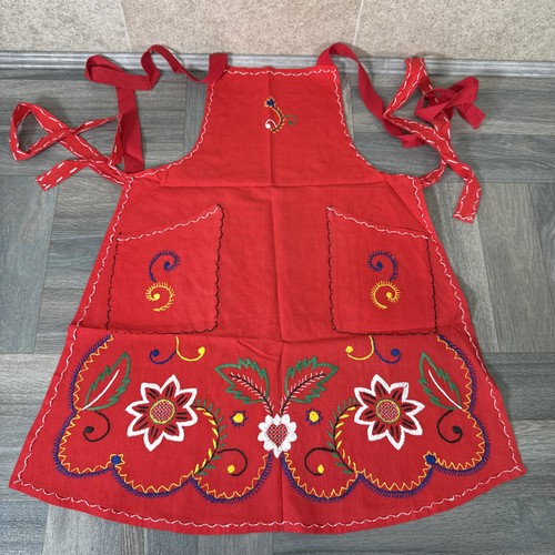 Vintage red full apron - vintage,