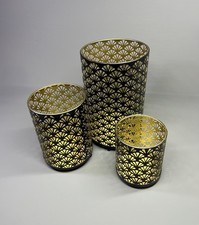 Pillar Candle Holder Metal Hurricane Vintage Candlestick Lanterns Case Set of 3