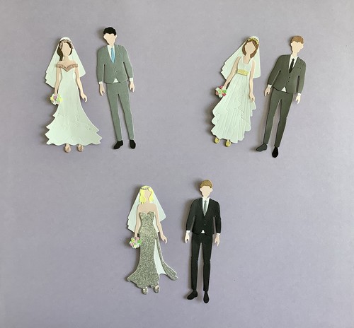 Bride groom wedding die cuts - &,
