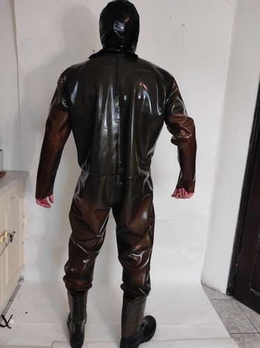 Latex rubber catsuit jumpsuit - latex,
