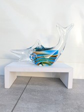 Vintage Murano Studio Art Glass Sculpture Swordfish Fish Sailfish Manganese Glow
