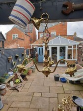 Victorian Style Brass Scrolling Armed  Ceiling Light