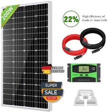 NEW 200W Solar Panel Kit 12V Battery Charger + PWM 30A Controller for Caravan RV