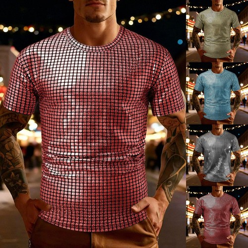 Sequins checkered print men - checkered,