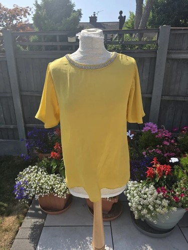 Mustard yellow embellished top - yellow,