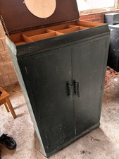 Vintage Antique Vanity Wardrobe With Sliding Hangers And Shoe Rack