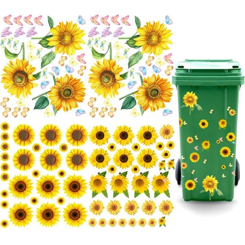 Wheelie bin stickers flowers - stickers,