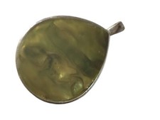 Beautiful Necklace Butterfly Wing Pendant  Green Marble Effect 