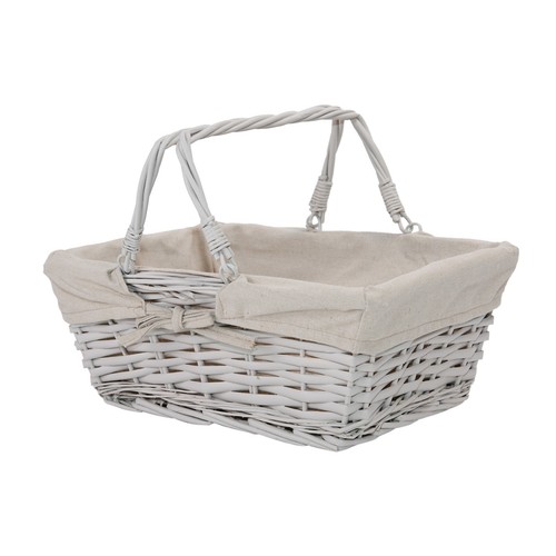 Wicker basket with red - wicker, gingham