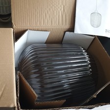 2 X IKEA SOLKLINT Ceiling Light Brass with Grey Glass, 27 Cm