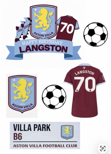Aston villa edible cake - aston,