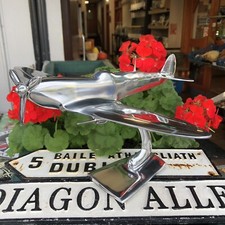 Spitfire Polished Aluminium Model Aeroplane 30 Cm Long X Wingspan 35.5 Cms