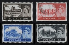 GB Elizabeth II 1967 Wilding Castles  SG759-SG762 Fine Used