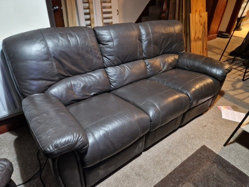 Brown leather reclining - brown,