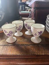 Set Of Four Hammersley Victorian Violets Egg Cups 2 1/2” Height Each