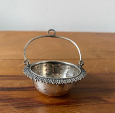 ANTIQUE STERLING SILVER OPIUM BASKET TEA BASKET GEORGE UNITE BIRMINGHAM 19TH C