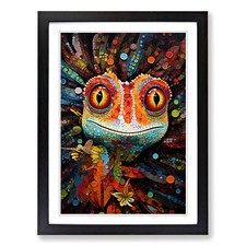 Gecko Orphism Framed Canvas