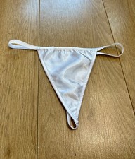 White Burlesque Thong Medium
