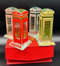 Telephone booth Red  Plated LED Lighting Swarovski Crystals Assorted Boxed Gifts
