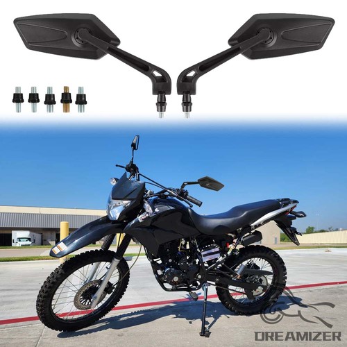 Pair black motorcycle rearview - black,