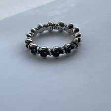 Genuine Pandora Wanda's Garden Floral Elegance Stacked Flower Ring  Size 48    