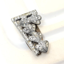 Single Small Art Deco Diamante Dress Clip Wedding Something Old Flapper Bride
