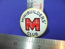 vtg tin badge minibrix minibuilder club 1950s childrens toy construction member