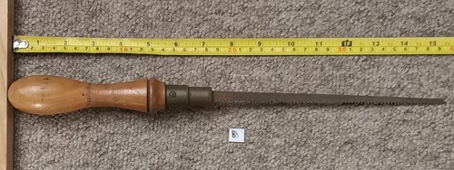 Vintage wooden handle - pad, saw.