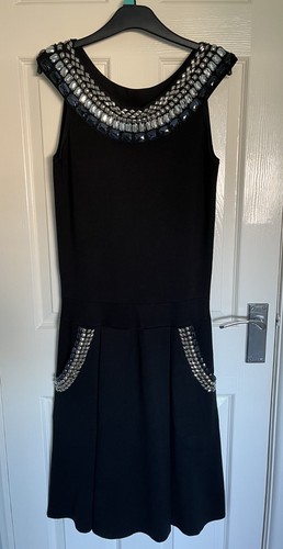 Silk mix black beaded dress - silk-mix,,