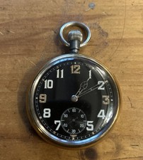 World War 2 Pocket Watch  GSTP Black Dial Fully Working. 