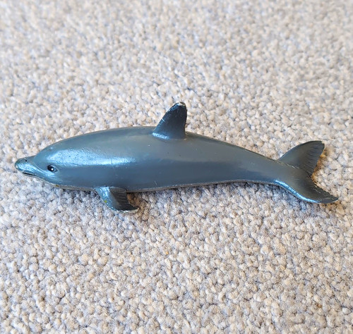 Grey plastic dolphin toy - plastic,