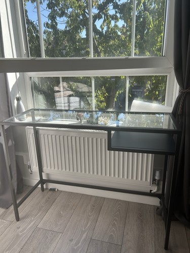 Glass top metal frame - top, computer