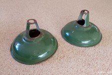 2 vintage  enamel green barn