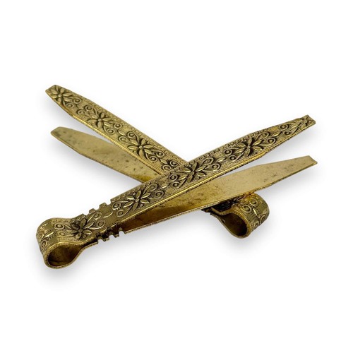 Antique design brass tongs - design,
