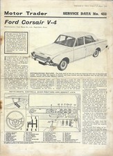 FORD CORSAIR V4, Service Data No 451 from Motor Trader, from Aug 1966