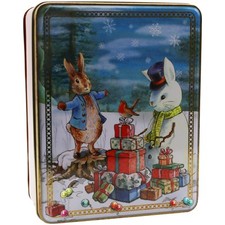 Peter Rabbit Christmas Storage Tin Rectangular Shaped Beatrix Potter