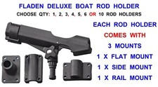 DELUXE FLADEN BOAT ROD HOLDER MULTI MOUNT PIER RAIL KAYAK SEA FISHING TACKLE