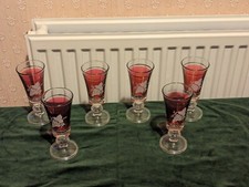 Bohemian cranberry glasses - cranberry,