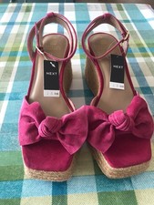NEXT Pink Suede Wedge Sandals