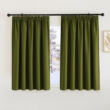 Blackout Curtain Curtains - Thermal Pencil Pleat  2 Panels, W66 X L54, Olive