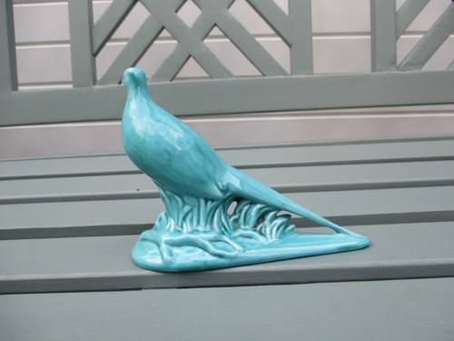 Blue ceramic pheasant - blue,