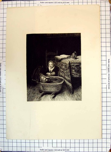Original old antique print - original,