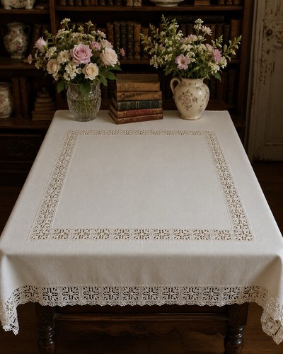 Vintage white cotton lace - vintage,