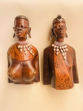 2x Wooden Carved African