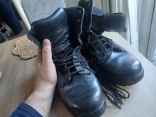Combat Boots Black Leather